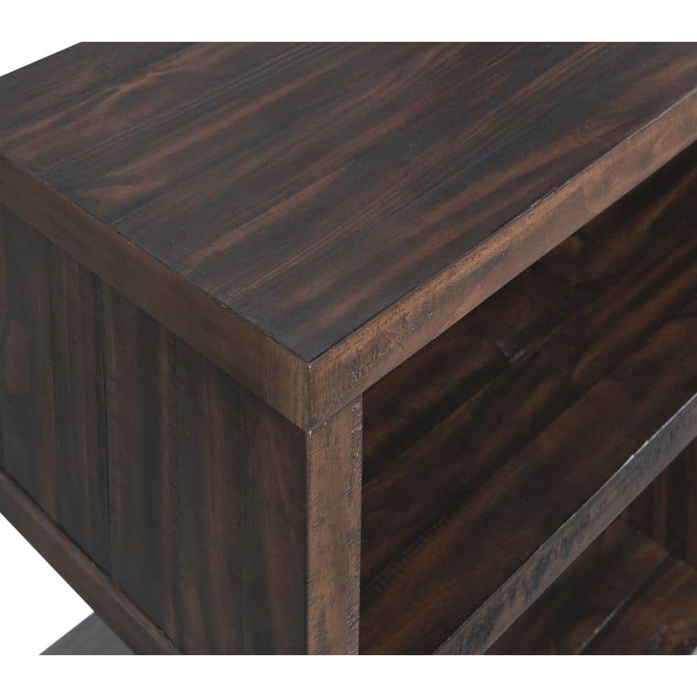 Lexington Contemporary Rustic 70" Dark Mocha Solid Pine TV Stand
