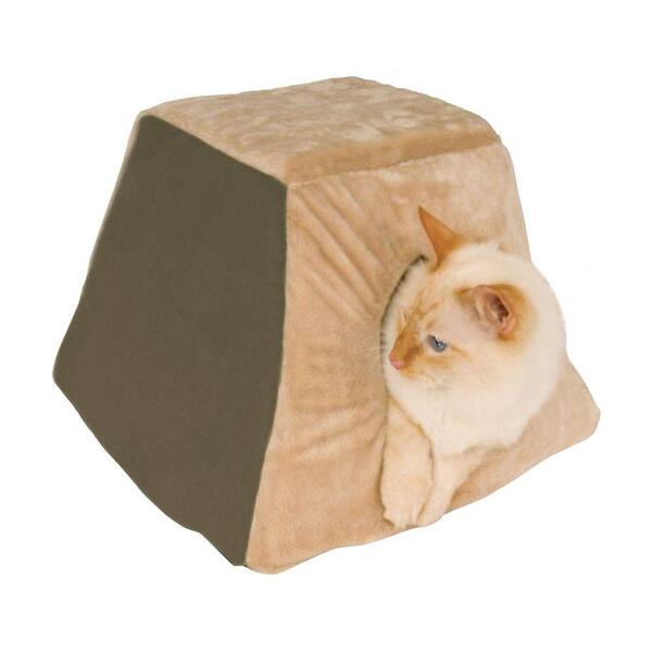 K&H Pet Products Thermo-Kitty Cabin Small Mocha Heated Cat Shelter