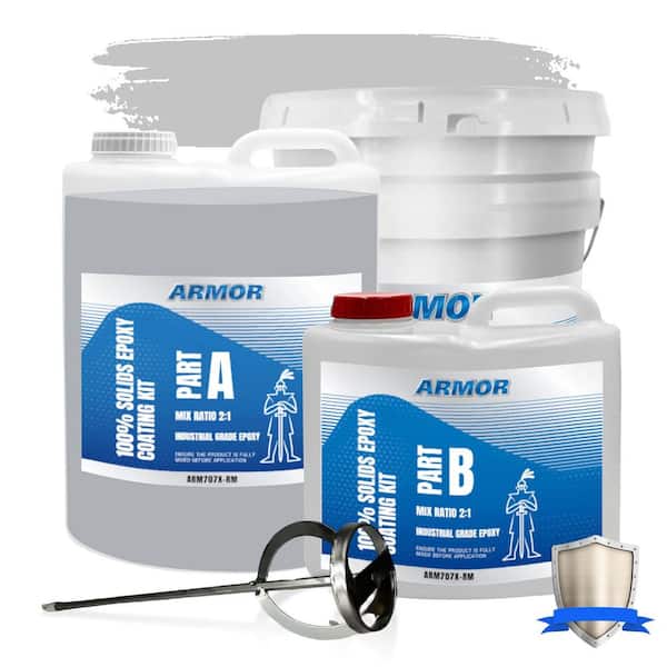 3 Gal. Medium Gray Gloss 2 Part Epoxy Interior/Exterior Concrete Basement and Garage Floor Coating Floor Paint