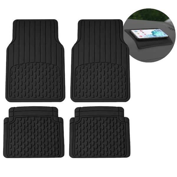 FH Group Black 4-Piece Liners Trimmable ClimaProof Waterproof Vinyl Car Floor Mats - Full Set