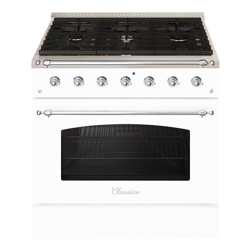 Hallman CLASSICO 36 in. 6 Burner Freestanding Single Oven Dual Fuel