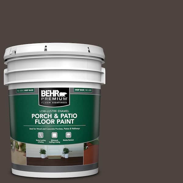 BEHR PREMIUM 5 gal. #PPU5-01 Espresso Beans Low-Lustre Enamel Interior/Exterior Porch and Patio Floor Paint