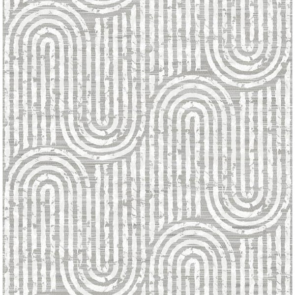 SCOTT LIVING Trippet Grey Zen Waves Wallpaper Sample