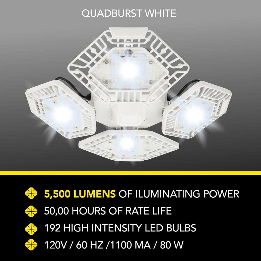 White Aluminum Hexagon LED Ceiling Flush Mount Light