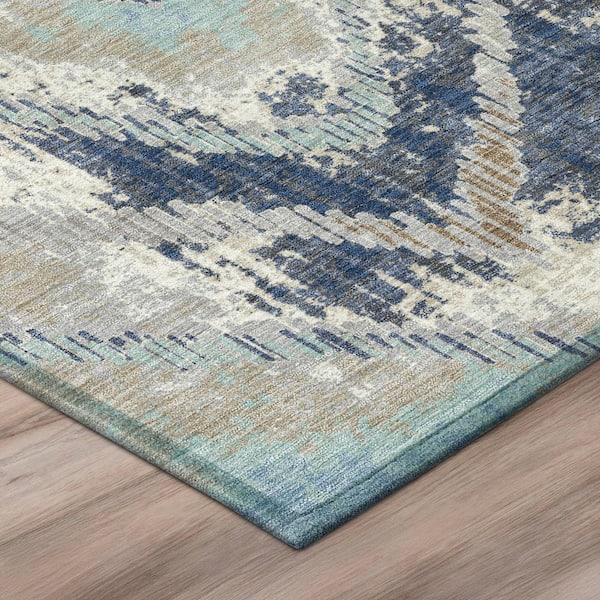 Chantille Machine Washable Indoor/Outdoor Abstract ACN2927 Navy 2 ft. x 3 ft. Accent Rug