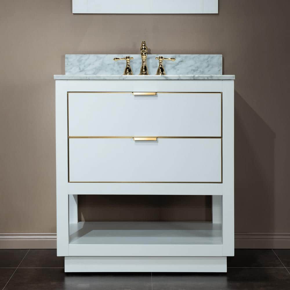WOODBRIDGE Venice 31 in.W x 22 in.D x 38 in.H Bath Vanity in White with