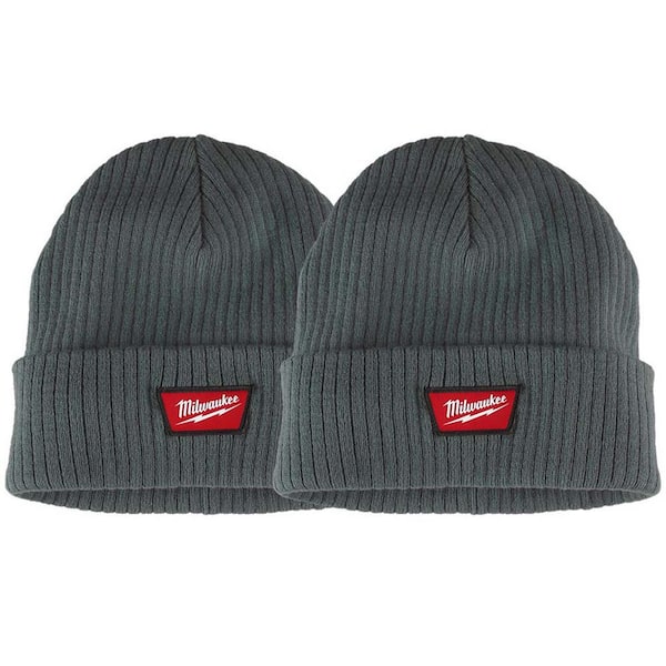 Men's Green Rib-Knit Cuffed Beanie Hat (2-Pack)