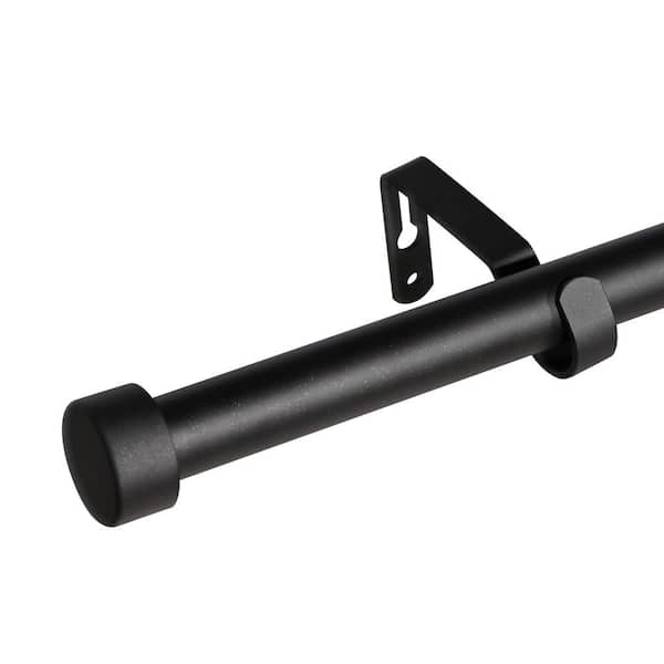 Magic Home 48 in. - 88 in. Window Curtain Single Rod in Black