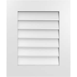 20 in. x 24 in. Vertical Surface Mount PVC Gable Vent: Decorative with Standard Frame
