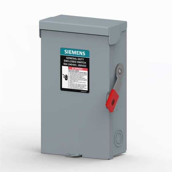 Siemens General Duty 60 Amp 2-Pole 240-Volt Non-Fusible Outdoor Plus Series Safety Switch with Factory Installed Ground Lug