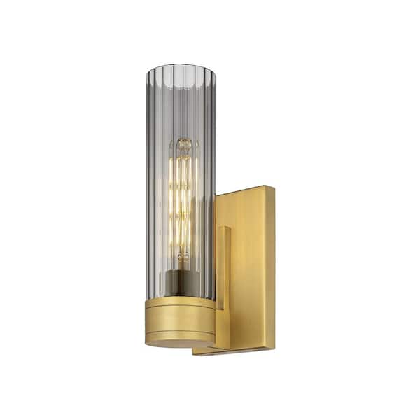 Innovations Empire 3.13 in. 1-Light Brushed Brass Wall Sconce with Glass Shade