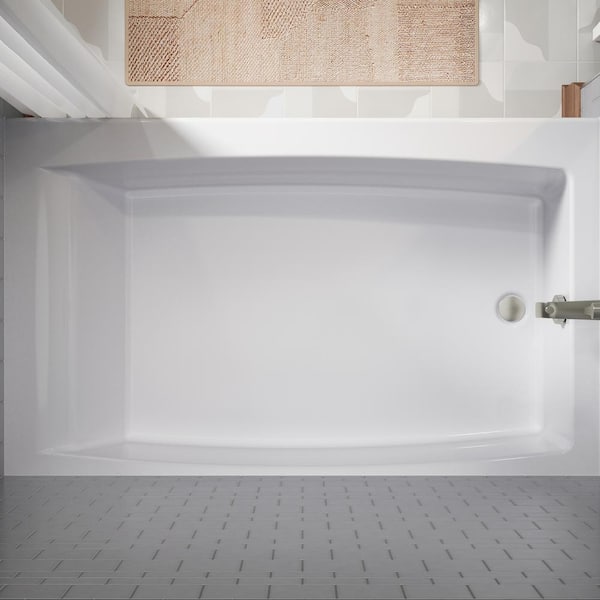 KOHLER Elmbrook 60 in. x 36 in. Soaking Bathtub with Left-Hand Drain in White KOHLER Elmbrook 60 in. x 36 in. Soaking Bathtub with Left-Hand Drain in White