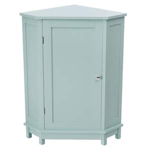 17.52 in. W x 17.52 in. D x 31.5 in. H Triangle Green Freestanding Corner Linen Cabinet with Adjustable Shelves