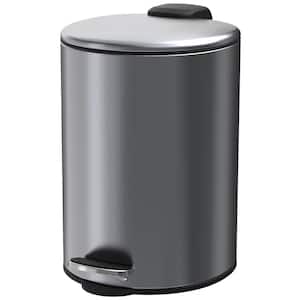 1.85 Gal./7 l Semi Round Step-on Trash Can for Bathroom and Office With Black Nickel Metallic Painting