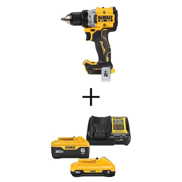 20V MAX XR Lithium-Ion Cordless Compact 1/2 in. Drill/Driver with 20V MAX XR Premium 6Ah and 4Ah Batteries and Charger
