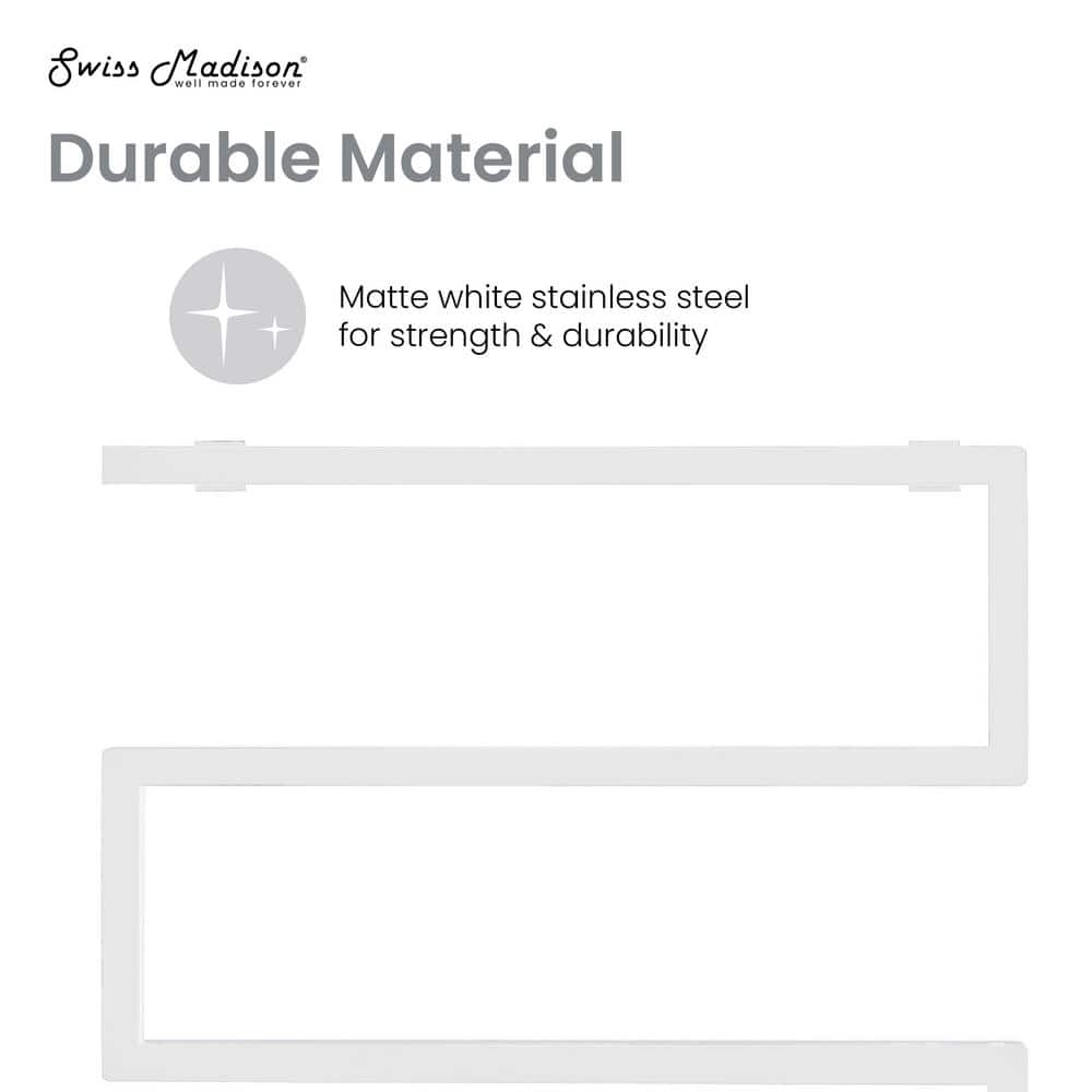 Voltaire 5-Bar Matte White Stainless Steel Electric Towel Warmer