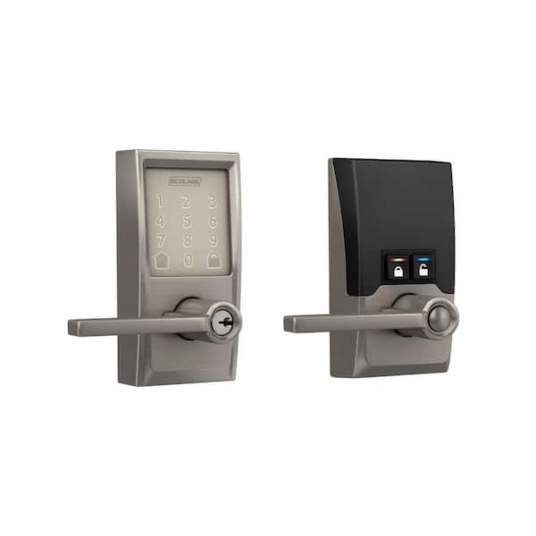 3.94 in. Century Satin Nickel Keyed Entry Electronic Encode Smart Wi-Fi Latitude Lever with Alarm