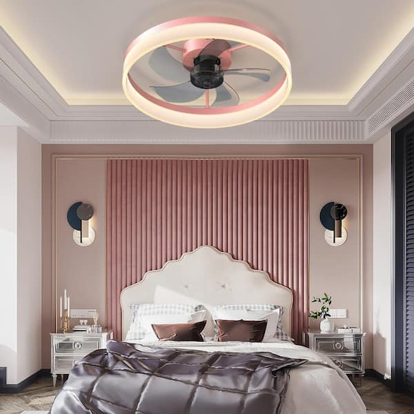 Apollo 20 in. Indoor Pink Ceiling Fan with Remote and App Control and Reversible Motor For Bedroom