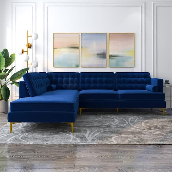 Blue left facing deals sectional