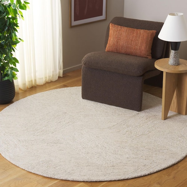 Pine 6 ft. x 6 ft. Light Sage Abstract Solid Round Area Rug