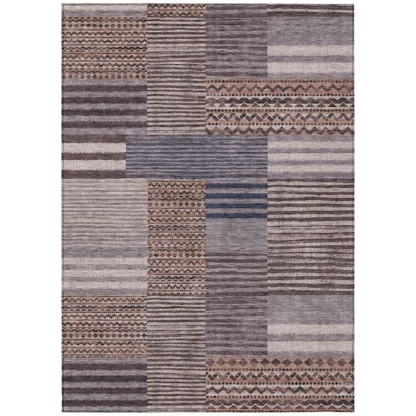 Chantille Machine Washable Indoor/Outdoor Abstract ACN2749 Brown 10 ft. x 14 ft. Area Rug