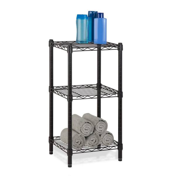 Honey Can Do Black 3 Tier Metal Wire, Wire Tower Shelving Unit