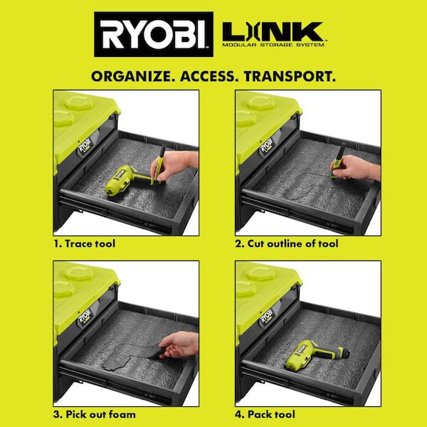 RYOBI LINK Drawer Tool Box Customizable Foam Insert (2-Pack