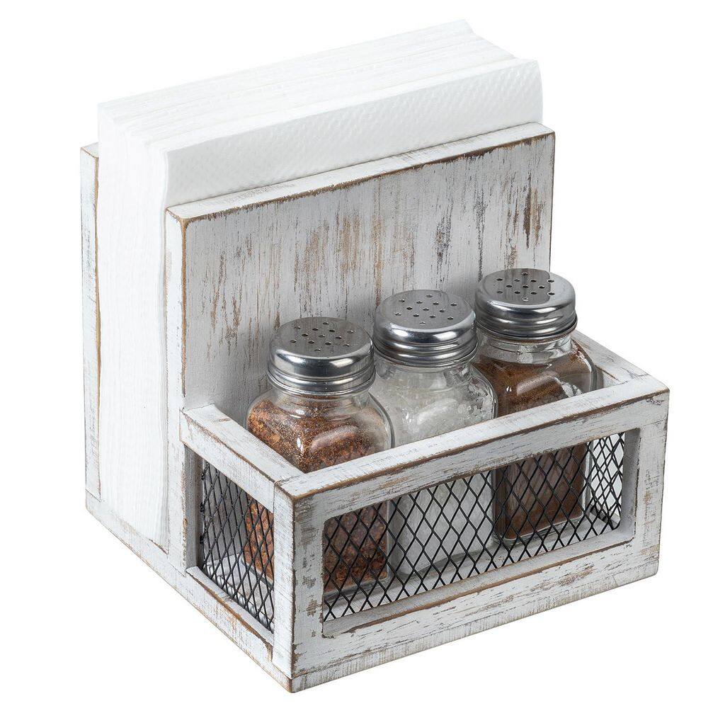 Multifunctional Napkin Holder with Salt and Pepper Shakers Holder for Home Kitchen, White price history on PriceWatchPro