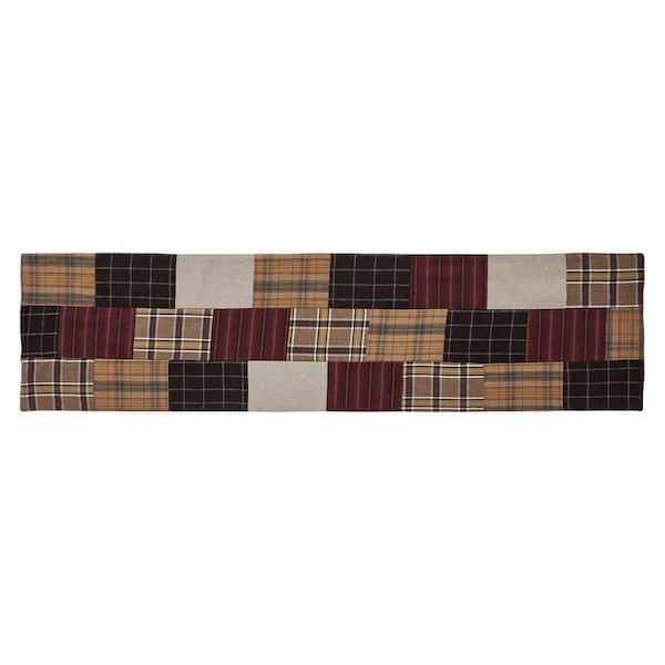 VHC Brands Wyatt 12 in. W. x 48 in. L Multi Plaid Quilted Patchwork Cotton Table Runner
