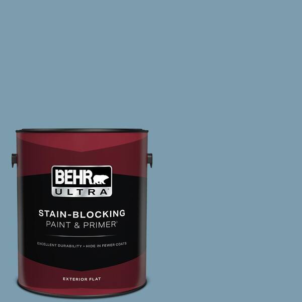 BEHR ULTRA 1 gal. #550F-4 Cool Dusk Flat Exterior Paint & Primer