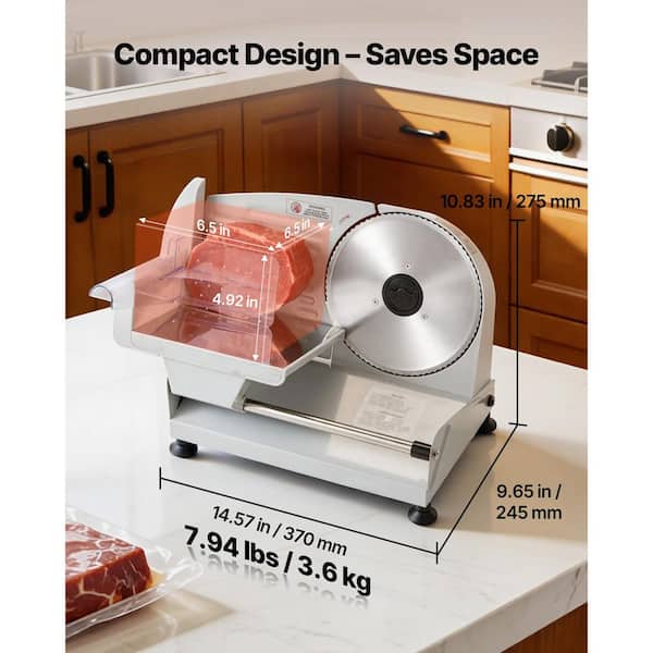 VEVOR Meat Slicer, 7.5 in. Electric Slicer and Adjustable
