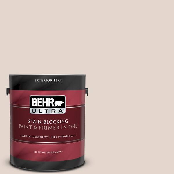 BEHR ULTRA 1 gal. #UL130-14 Sheer Scarf Flat Exterior Paint and Primer in One