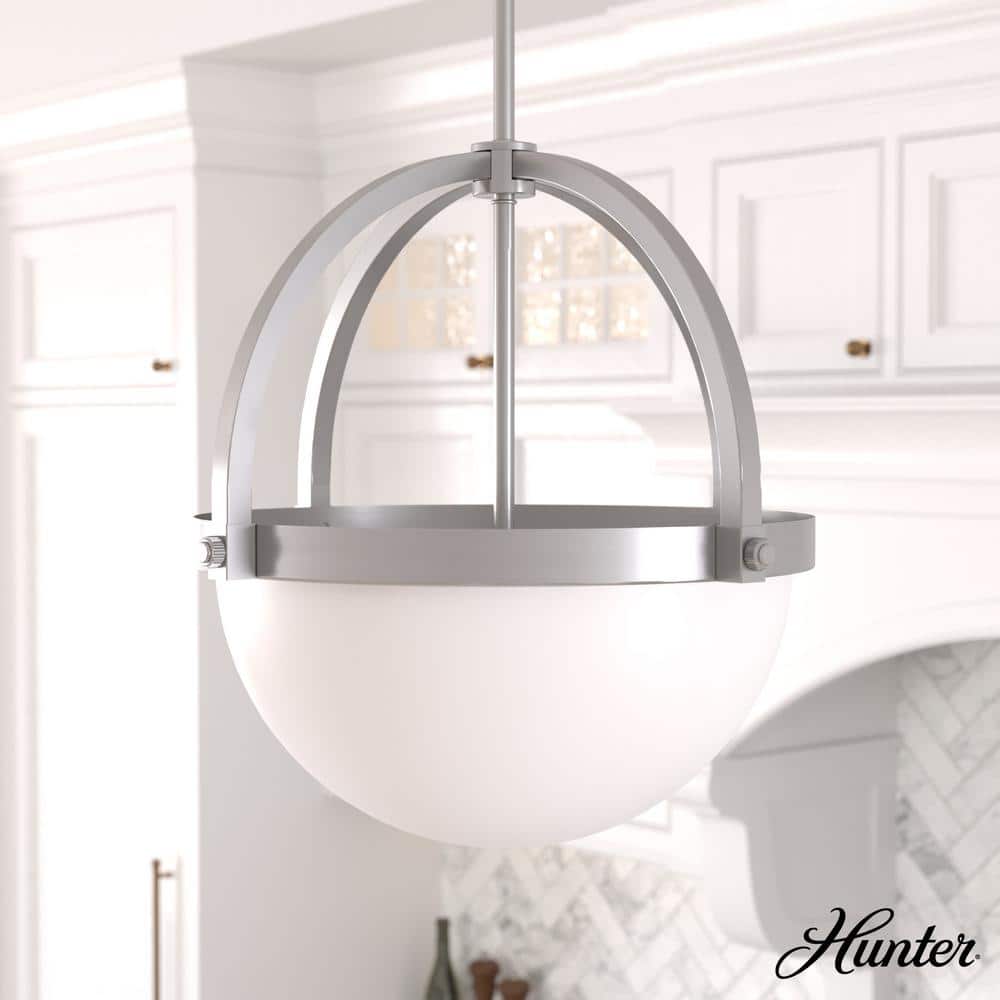 Wedgefield 16'' Brushed Nickel Globe Pendant with LED and Glass