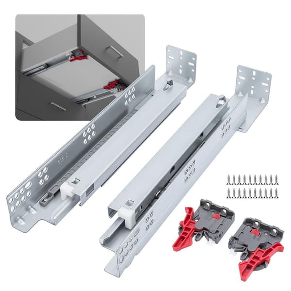 21 in. Galvanized Undermount Soft-Close Heavy Duty Drawer Slides Full Extension Concealed Mount 1 Pair