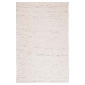 Abstract Ivory/Brown 2 ft. x 3 ft. Speckled Area Rug