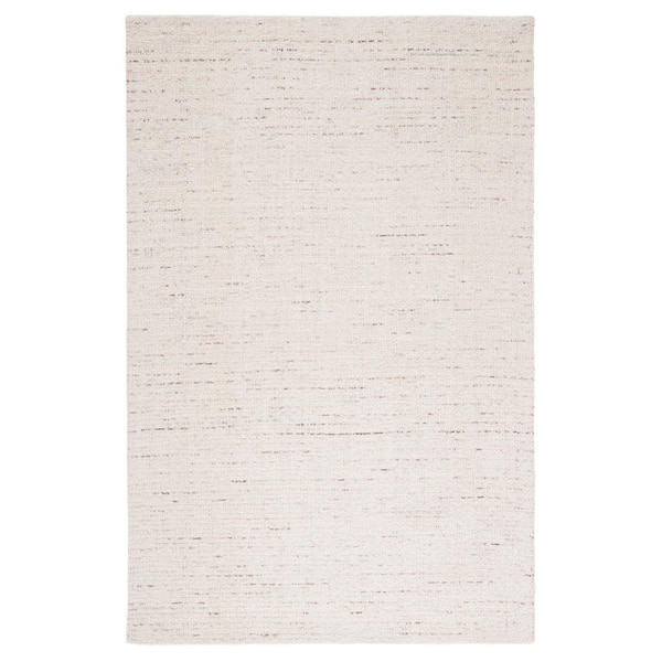 Abstract 6 ft. x 8 ft. Ivory/Brown Speckled Area Rug
