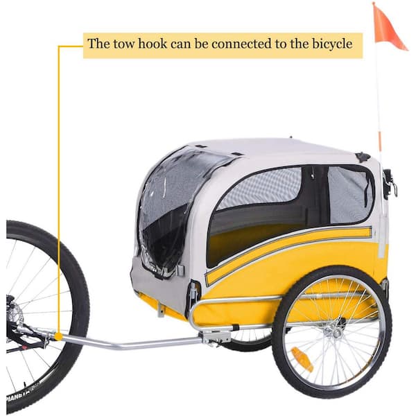 Yellow Pet Bicycle Trailer and Jogger Travel Carrier Suitable for