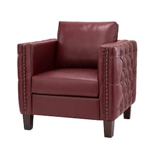 burgundy leather accent chair