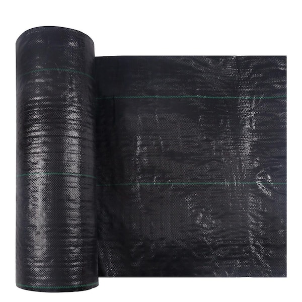 Oyezvary 3 ft. W x 50 ft. L 3.0 oz. Heavy Duty Black Woven Polypropylene Weed Barrier Fabric for Garden, Patio & Weed Control