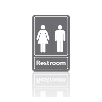 3 x 6 Glen Products Inc All Gender Bathroom Sign for Wall 