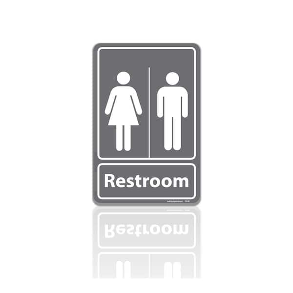 Gray/White Gender Neutral Restroom Sign 