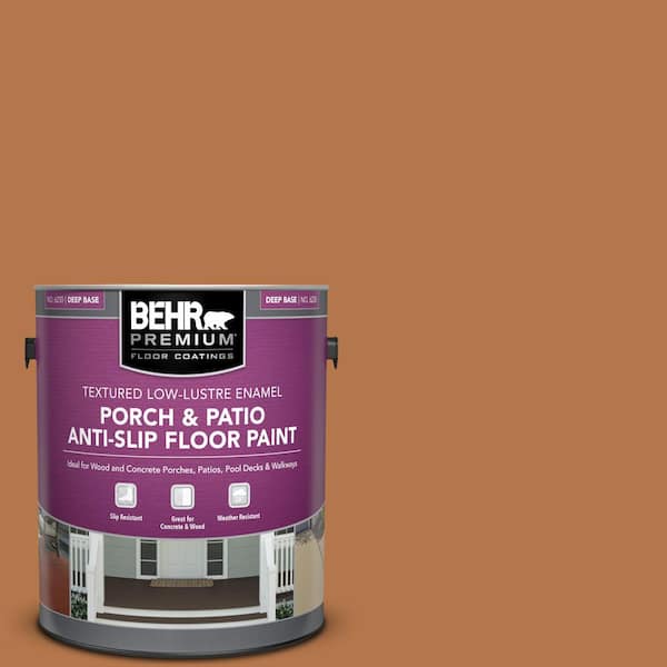BEHR PREMIUM 1 gal. #SC-533 Cedar Naturaltone Textured Low-Lustre Enamel Interior/Exterior Porch and Patio Anti-Slip Floor Paint