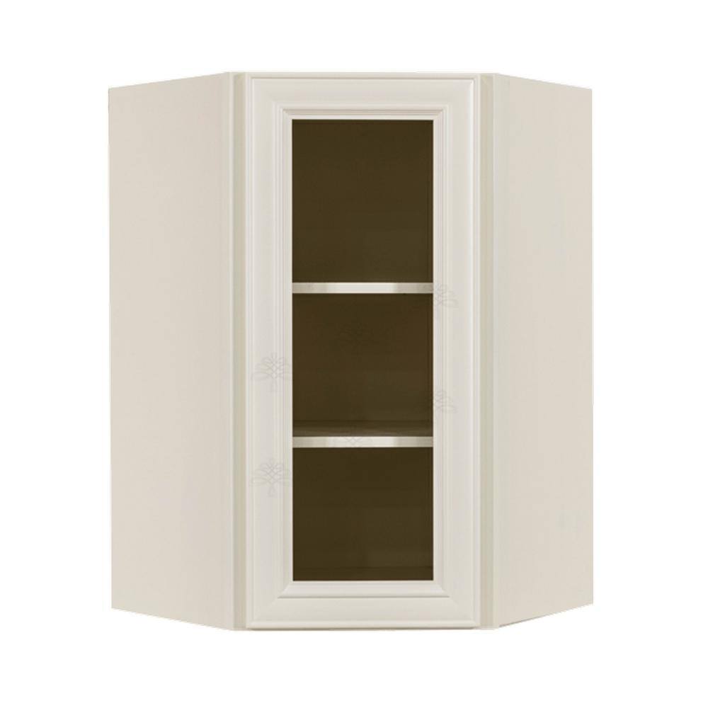 Princeton Assembled 24 in. x 30 in. x 12 in. Wall Diagonal Mullion Door Cabinet with 1-Door 2-Shelves in Off-White price history on PriceWatchPro