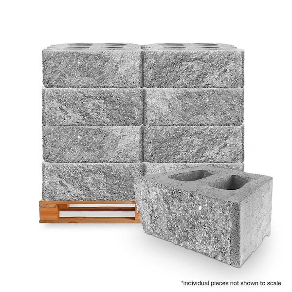 15.52 in. x 6 in. x 10 in. Grey Charcoal Concrete Retaining Wall Block (48-Pieces/31.2 Face Feet/Pallet)