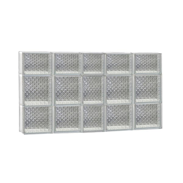 Clearly Secure 36.75 in. x 21.25 in. x 3.125 in. Frameless Diamond Pattern Non-Vented Glass Block Window