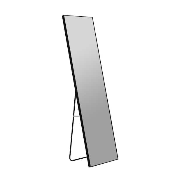 Unbranded 60 in. W x 17 in. H Rectangular Glass Framed Wall Bathroom Vanity Mirror in Black