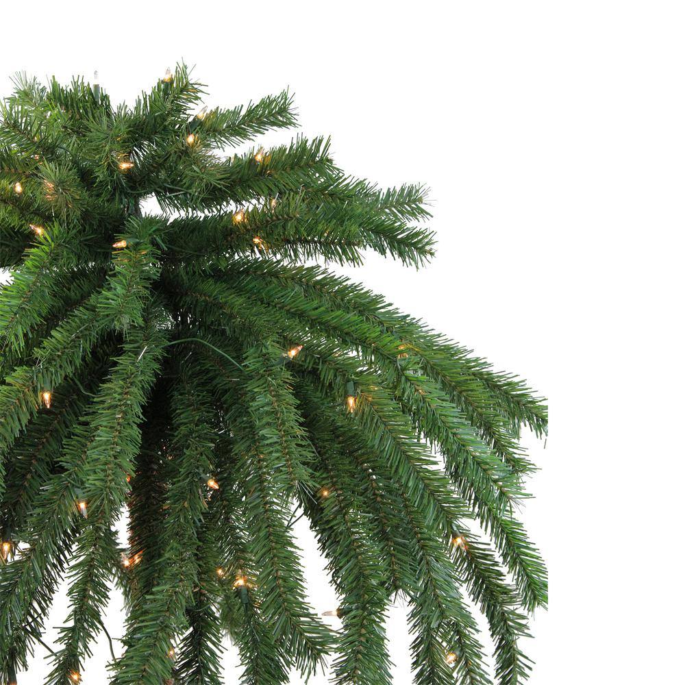 6' White Plastic Pre-Lit Outdoor Palm Floor Plant