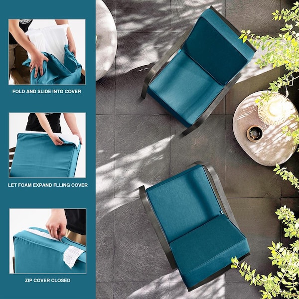 BLISSWALK Outdoor Deep Seat Cushion Set 24x24&22x24, Lounge