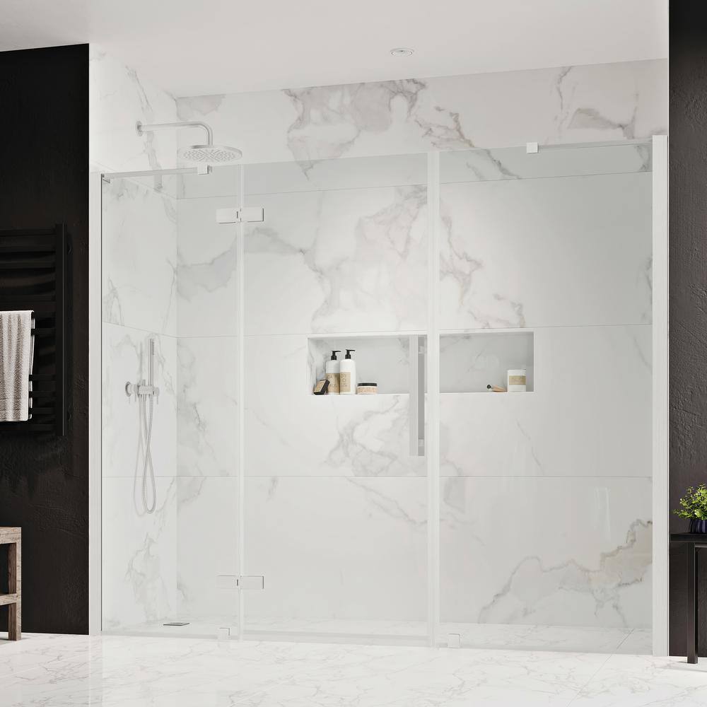 Endless Tampa 87.36'' W 72.01'' H Frameless Satin Nickel Shower Kit