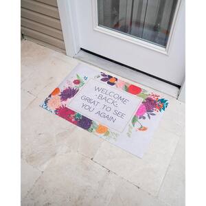 Welcome Back Great To See You Floral 20 in. x 31.5 in. Door Mat